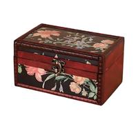 Organisateur de bijoux prêt à être exposé, boîte de rangement décorative vintage avec aspect bois pour étagère de vanité, décoration de commode, boîte de rangement de bijoux décoratifs, de étui