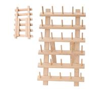 Organisateur de bobines en bois - 30 supports de fil fendu, étagère à couture stable | Porte-fil fiable avec surface lisse et cadre stable, stockage d'artisanat confortable pour les femmes - Amateurs