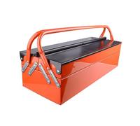 Organisateur de boîte à outils - Grande boîte à outils en métal | Organisateur de stockage portable pliable | Plateau en porte-à-faux résistant à la rouille | Stockage de verrouillage de pieg