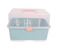 Organisateur de Boîte de Rangement de Support de Séchage de Bouteille de bébé avec la Couverture Anti-poussière pour la Maison de bébé D'enfant en Bas âge (Olive verte)