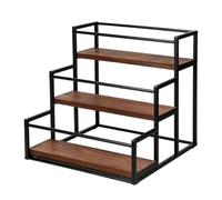 Organisateur De Bouteilles De Sirop Pour Café Étagère Rangement 3 Niveaux | Présentoir pour bouteilles d'alcool Pour Placard De Cuisine Garde-Manger Comptoir M