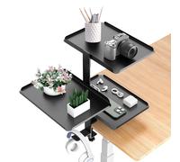 Organisateur de bureau à fixation par pince 3 niveaux, étagère sous le bureau en acier carbone, support pour casque et plateaux, accessoires pour bureau debout