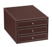 Organisateur de bureau, bacs à lettres en PU cuir, 3 tiroirs, boîte à tiroirs A4, trieuse de fichiers, lieu de travail porte-documents, boîte de rangement de bureau