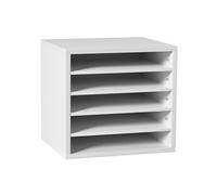 VEVOR Organisateur de Bureau en Bois Trieur de Documents Blanc 5 Compartiments
