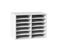 Organisateur De Bureau En Bois 52x30,5x41cm 12 Compartiments Etagère Amovible