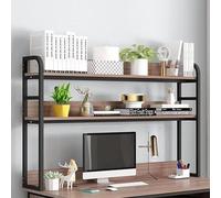 Organisateur De Bureau, étagère De Bureau - Étagère De Bureau à 3 Niveaux/bibliothèque, étagère De Comptoir en Bois Polyvalente, C, 100Cm