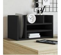 Organisateur de bureau noir 44,5x24x25 cm bois d ingénierie