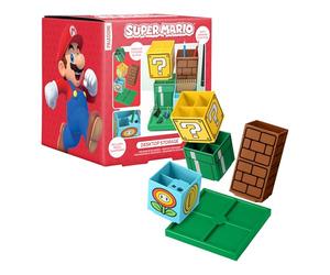 Organisateur de Bureau Super Mario - Marchandise Officielle Nintendo pour Décor Maison & Bureau, Avec Porte-Stylos & Papier, Cadeau Original pour Fans