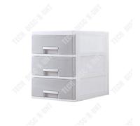 Organisateur de bureau - TD® - Petit meuble de rangement - 3 tiroirs - Plastique - Blanc