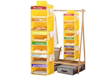 Organisateur De Cabinet Hangovole - Orgianizer Semainier pour | Orgainiseur Weeikly Kaids Codé en Couleur | Organisateurs De Garde-Robe Adaptés pour La Préparation Scolaire, Robes Q