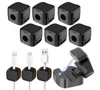 Organisateur De Cable, Cable Management, Range Cable, Passe Cable Mural, Organisateur CâBles MagnéTique, 6 Pièces, Noir, Convient Aux Bureaux, Chevets, CâBles De Chargement, Hdmi, Usb, CâBles Audio
