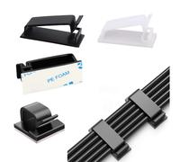 Organisateur de câbles auto-adhésifs, 10/20/50 pièces, Clips de gestion de câbles USB, support de cordon mural pour voiture et maison, enrouleur de fil de chargement 20PCS-Black-B