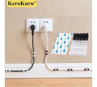 Organisateur de câbles Clips gestion des câbles bureau et poste de travail gestionnaire de fils ABS support de cordon USB ligne de données enrouleur de canette Big Size White-16PCS