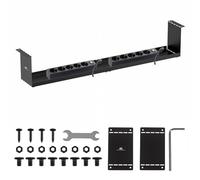 Organisateur de câbles Compact Maclean MC-107 sous Bureau 85 cm Robuste Acier Fixation vissée Charge 5 kg Organiseur multiprises Cache câbles avec kit Montage pour Bureau Maison Gaming, Noir, Modern