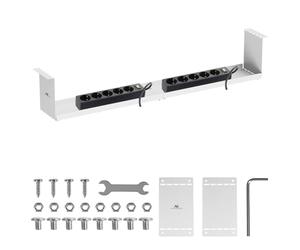 Organisateur de câbles Compact Maclean MC-107 sous Bureau 85 cm Robuste Acier Fixation vissée Charge 5 kg Organiseur multiprises Cache câbles avec kit Montage pour Bureau Maison Gaming, Blanc, Modern