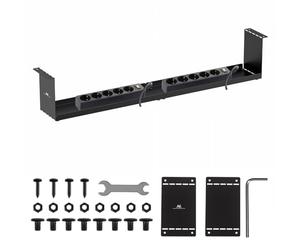 Organisateur de câbles Compact Maclean MC-107 sous Bureau 85 cm Robuste Acier Fixation vissée Charge 5 kg Organiseur multiprises Cache câbles avec kit Montage pour Bureau Maison Gaming, Noir, Modern