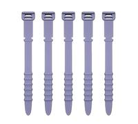 Organisateur de câbles données en Silicone, 5 pièces, attache téléphone, enrouleur gestion, Clip boucle for casque, chargeur, sangle support cordon(5pcs Purple)