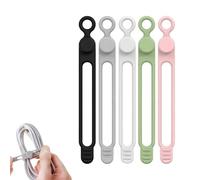 Organisateur de câbles données, organisateurs casque en silicone mise à niveau, attaches câble élastiques polyvalentes réutilisables for le regroupement et la fixation(5pcs)