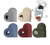 Organisateur de câbles en forme de cœur - Attache-câbles en forme de cœur - Attache-câbles de gestion des câbles - Organisateur de câbles en cuir - Support pour écouteurs - Enrouleur de câble pour