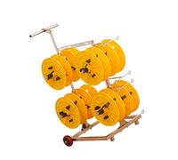 Organisateur De Câbles Et Fils Robuste, Chariot Porte-bobines À 8 Tiges Avec Roues, For Atelier D'électricien Ou Entrepôt(Yellow)