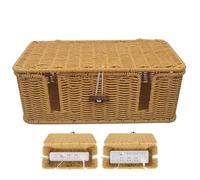 Organisateur de câbles génériques - boîte de gestion de câble, boîte à fil tissé à la main grande | Câble de câble d'imitation avec 4 positions ouvertes pour l'organisation du fil