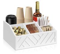 Organisateur de café - Bac de rangement pour sac à thé en bambou, plateau de porte-curfiments divide, support d'accessoires de boissons multi-usages | Organisateur de bar élégant pour dosettes de