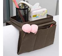 Organisateur de Canapé Support Plateau Sac de Rangement Accoudoir Canapé avec Porte Gobelet, Suspendu Accoudoir à Poches Organisateur de Sofa Fauteuil Caddy pour Magazine Télécommande TV DVD Livre