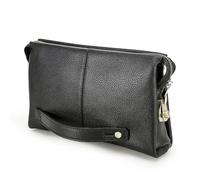 Organisateur de carte d'identité en cuir véritable Homme, grande capacité avec verrou antivol Passeport, téléphone portable, sac à main avec dragonne Noir 1, Classique