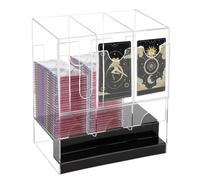 Organisateur de cartes à négociation - Boîte d'affichage acrylique à 3 emplacements pour cartes de booster pour un tri efficace, un accès rapide avec conception à plusieurs niveaux, sports, jeu, carte