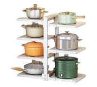 Organisateur de casserole et panoramique : grille de rangement pour ustensiles de cuisine multiples réglables, support de poêle en acier inoxydable | Organisateur d'armoire de cuisine peu encombrant,