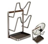 Organisateur de casseroles | Acier au carbone avec plateau amovible - Support pour ustensiles de cuisine | Pour planche à découper les assiettes couvertes, spatule, plan de travail, armoire maison