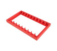 Organisateur de Cassettes Audio à Dix Compartiments, Plastique Rouge | Rangement Vertical Sectionné, Grosse Capacité, Format Portable, pour Bureau et Étagère