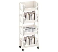 Organisateur de chariot roulant - Armoire de rangement multi-couches | Chariot de service public avec roues | Organisateur mobile de grande capacité | Étagère à livres ondulés