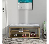 Organisateur de Chaussures de siège de Banc de Chaussure rembourré Confortable, Banc de Rangement de Chaussures de qualité supérieure, Banc d'entrée Moderne avec étagère à Chaussures en méta