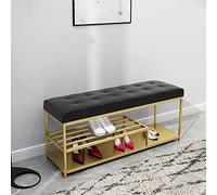 Organisateur de Chaussures de siège de Banc de Chaussure rembourré Confortable, Banc de Rangement de Chaussures de qualité supérieure, Banc d'entrée Moderne avec étagère à Chaussures en méta