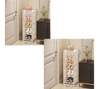 Organisateur de chaussures, design empilable, montage facile, 6 couches blanc 2PC