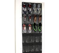 Organisateur de chaussures ? suspendre sur la porte, 24 poches - SimpleHouseware, transparent, noir (64 x 19)