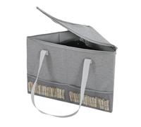 Organisateur de cintres triangulaires avec couvercle, bac de rangement en polyester pour placard et buanderie, convient aux cintres en feutre, plastique, bois, velours, gris, 54 x 38 x 36 cm
