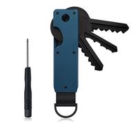 Organisateur De Clés, Key Organizer Compact en Métal Sécurise 6 Key, Trousseau De Clés, Porte Clés Pliable Minimaliste Pour Hommes Et Femmes (Bleu Océan)
