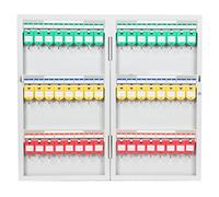 Organisateur de clés mural robuste avec étiquettes à code couleur, parfait pour les appartements de gestion immobilière et les concessionnaires automobiles. La boîte à clés peut contenir jusqu'à 150