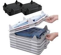 Organisateur de cloches empilable pour chemises, planches pliantes et séparateurs d'étagères - Maximisez le stockage vertical, évitez les plis et gardez les tiroirs sans plis (noir x 10, 33 x 25,5 cm)