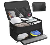 Organisateur de Coffre de Golf Multi-Compartiments 17x13x10 Pouces Sac Golf Minimaliste étanche avec poignée Fermeture à glissière Pliable Rangement Accessoires pour Hommes