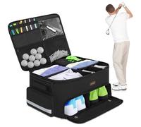 Organisateur de coffre de golf pour voiture, casier de golf à 2 couches avec compartiment séparé ventilé pour chaussures, organisateur de voiture de golf gris pour accessoires de golf, rangement de