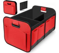 Organisateur de Coffre de Voiture pour Porsche Cayenne/Cayenne S/Cayenne Turbo E-Hybrid/Panamera 4 2023-, Boîte de Rangement Pliable Voiture et outil Organizer,D Red
