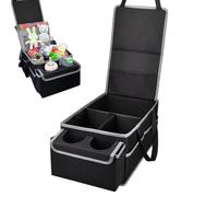 Organisateur de coffre de voiture - Récipient de rangement pliable avec séparateurs, porte-boissons | Voiture robuste pour camion, berline, van, utilité sportive, pique-nique,