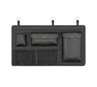 Organisateur de coffre de voiture SUV, sac de rangement suspendu en cuir pour siège arrière, sangles réglables, poches filet pour bouteilles de voyage(Black-a)