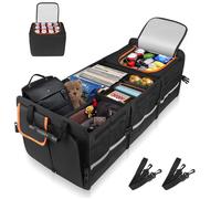 Organisateur de Coffre SUV 115L, 90L Rangement Coffre de Voiture avec 25L Sac Isolant Amovible, 6 Compartiments Ajustables