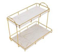Organisateur de Comptoir de Salle de Bain étagères Flottantes Murales à 2 Niveaux avec Cadre en Métal Support de Rangement de Douche en Acier Inoxydable avec(L 42x32x12cm / 16.5x12.6x4.7in)