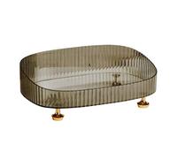 Organisateur de comptoir de salle de bain - Plateau de rangement de la peau ovale transparente pour Fondation à lèvres de parfum | Porte-cosmétique multisection pour la vanité, organisateur de maquill