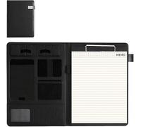 Organisateur de conférence d'affaires, dossier for ordinateur portable, pochette for tablette, fente présentation, stockage cartes(Svart)